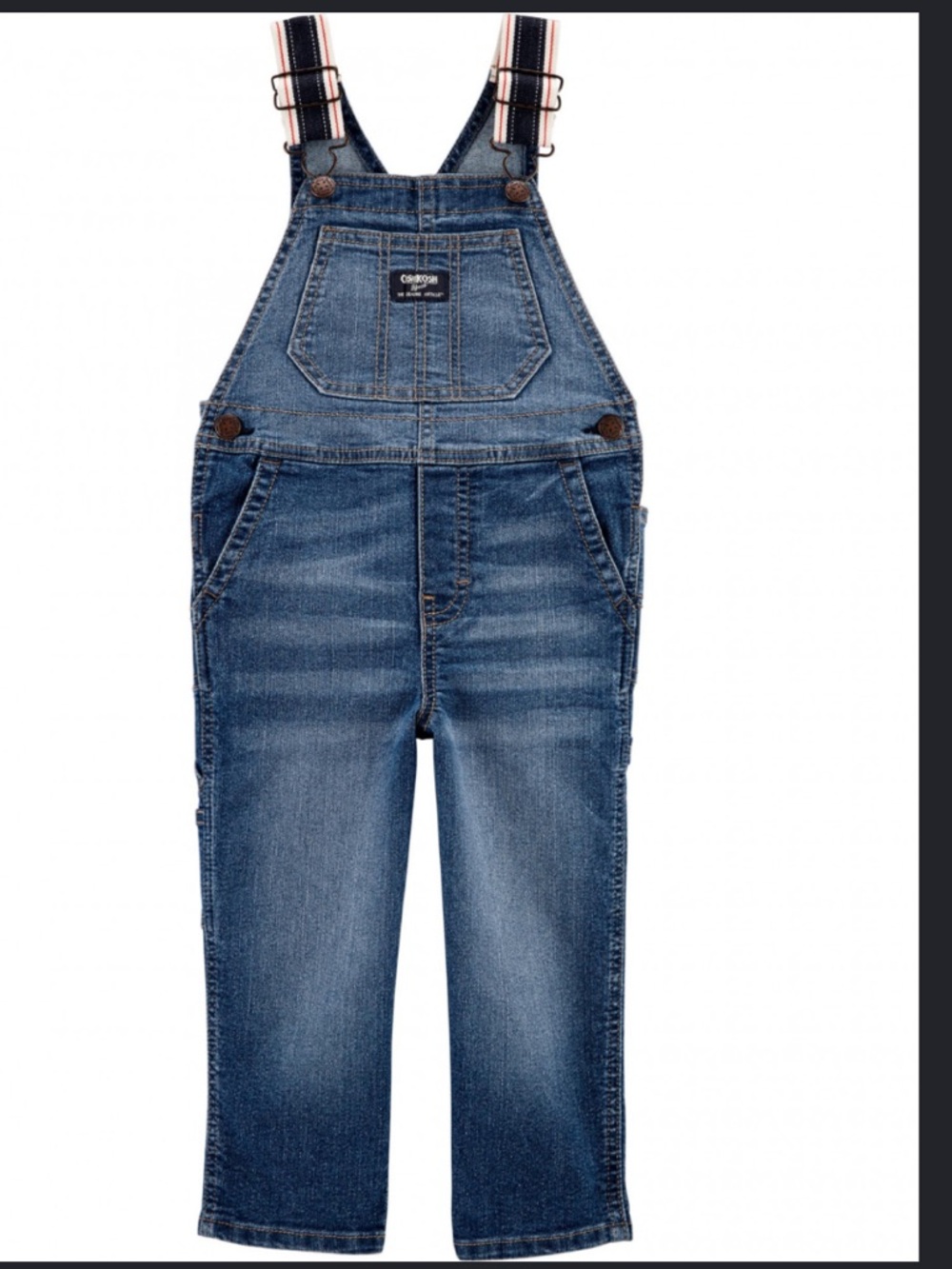 OshKosh B'gosh Light Blue Denim Overalls with Striped Straps